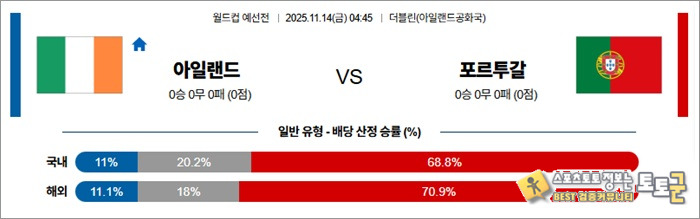 11월 14일 월드컵예선전 아일랜드 vs 포르투갈 안구정화 그림