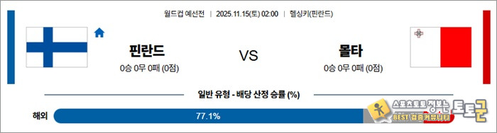 11월 15일 월드컵 예선전 핀란드 vs 몰타 안구정화 그림
